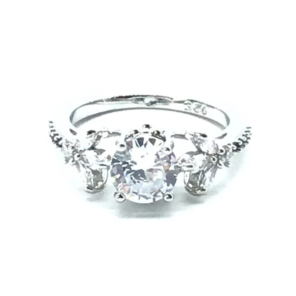 New white crystal fashion engagement ring size 7 - Picture 15 of 16